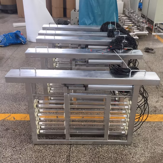 Sistema di trattamento dell'acqua UV a canale aperto con controllo PLC per applicazioni comunali